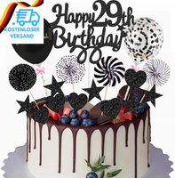 Happy 29Th Birthday Tortendeko Schwarz Tortendeko 29 Geburtstag Deko Kuchen Topp