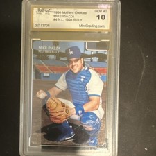 1994 Mother's Cookies Mike Piazza #4 Rookie Dodgers MNT 10 MLB Trading Card