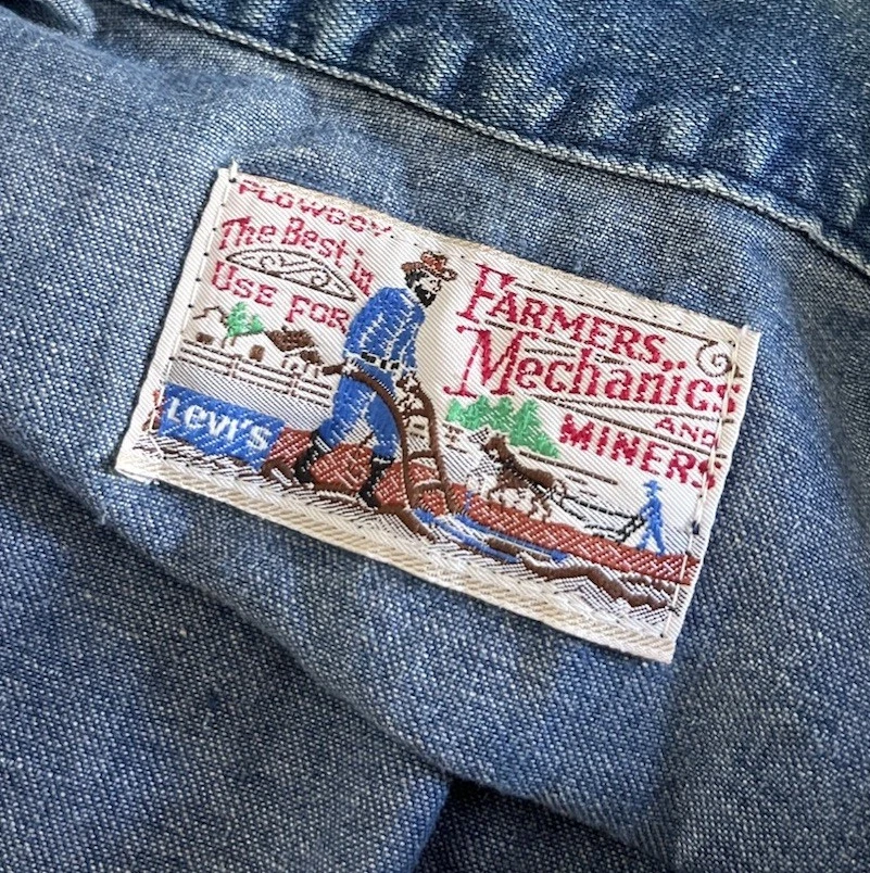 Vintage 70s LEVI'S Plowboy Farmers Mechanics Miners Denim CHORE COAT Jacket Sz M - Image 3 of 4