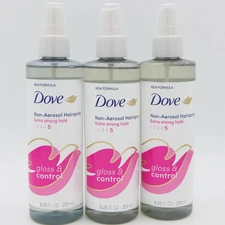 Dove Extra Hold Styling Hairspray Non-Aerosol Glossy Hold, 9.25 Oz 3 PACK