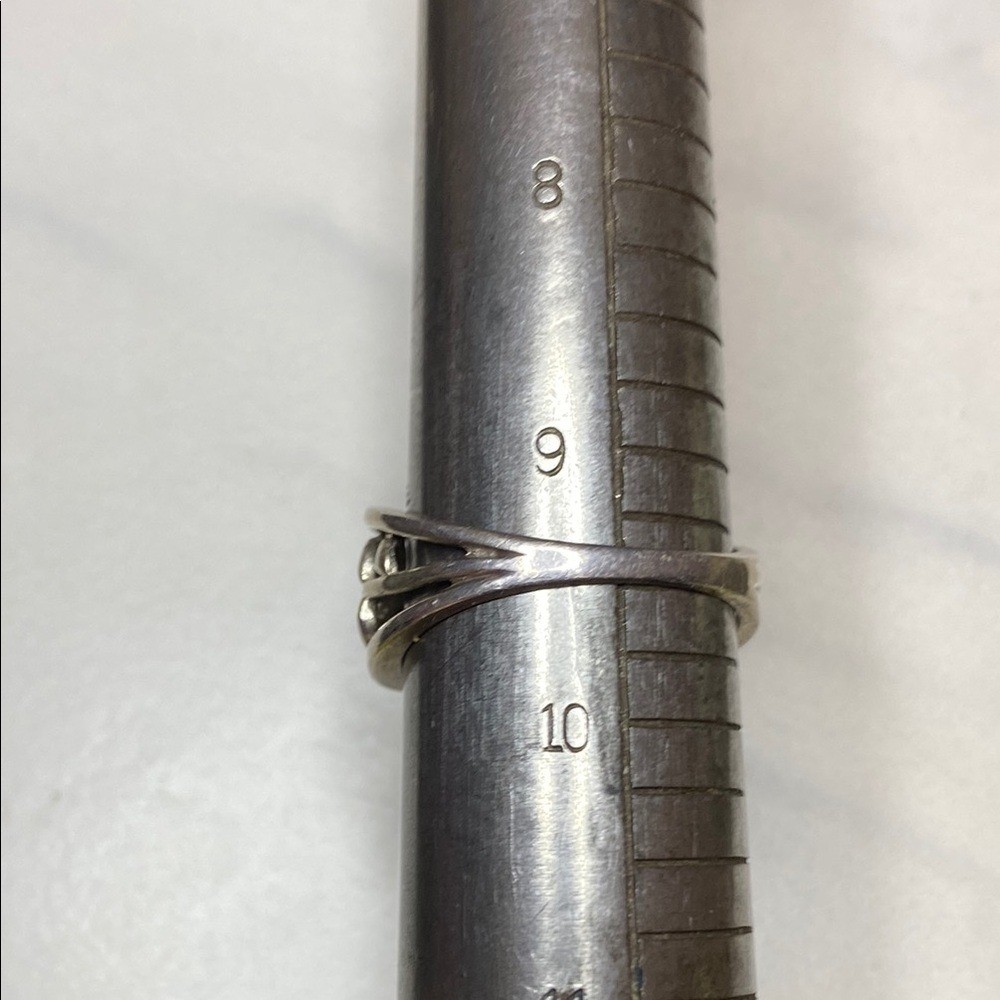 Sterling Silver Vine Leaf Pattern Ring 925 size 9… - image 2