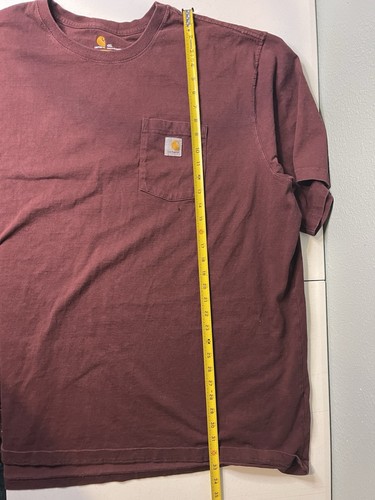 Carhartt K87 Pocket T Shirts Mens 4XL Original Fit Short Sleeve Green Burgundy - Picture 5 of 10
