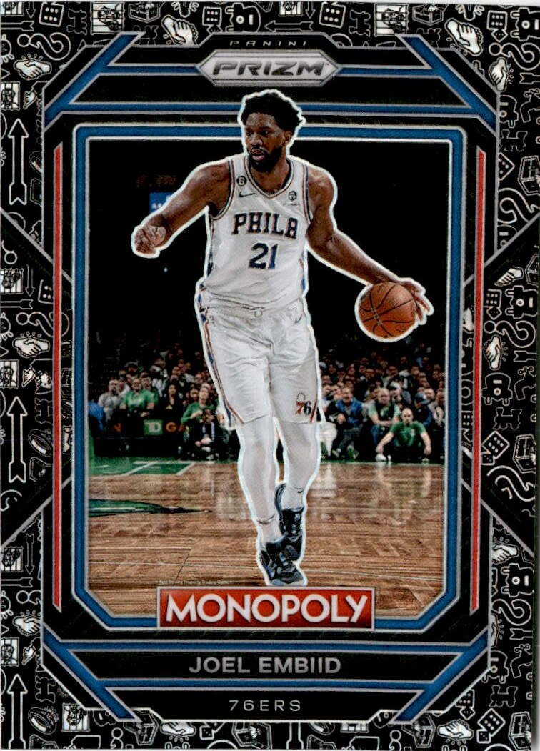 2022-23 Panini Prizm Monopoly #67 Joel Embiid Monopoly Black Classic Icons