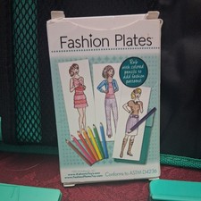 KAHOOTZ Fashion Plates Deluxe Design set Teal Black Carrying case nice condition