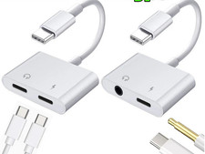 2 in 1 Charger and Headphone USB Type C to 3.5mm Aux Audio Cable Cord Adapter