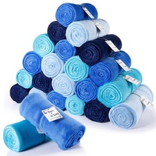 24 Pack Flannel Throw Blankets Bulk 50 x 60 Inch Wedding Fleece Blankets with...