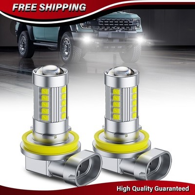 2X H11 H8 H16 LED Fog Light Bulb 360° Light 6500K Cool White Canbus Error Free