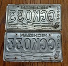 Vintage 1976 Michigan Bicentennial License Plate Set Pair GGK033 Man Cave Decor — photo 2