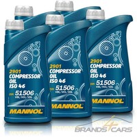 5X 1 L Liter Mannol Compressor OIL ISO 46 Kompressor ÖL Kompressor KompressorÖL