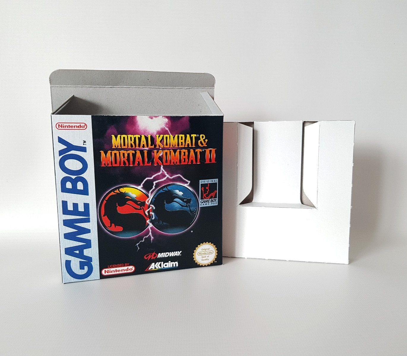 Mortal Kombat 1 & 2 UKV PAL Nintendo Game Boy Empty Replacement Box & Tray