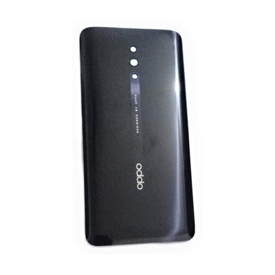 Vitre Arrière (cache Batterie) Avec Adhésif Pour Oppo Reno Noir - Pièce De Rechange Neuve