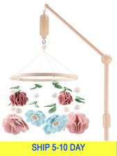 The Peanutshell Crib Mobile for Girls - Wooden Musical Baby Crib Mobile with 12