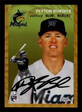 2023 TOPPS CHROME PLATINUM PEYTON BURDICK GOLD WAVE REFRACTOR /50 MARLINS RC #61