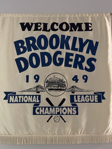 1949 Vintage Brooklyn Dodgers National League Championship Banner 34"x36"