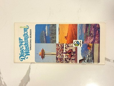 Vintage Exxon Discover Washington State Driving Series Map Brochure 1970s