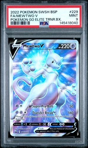 2022 POKEMON SWSH BLACK STAR PROMO #229 FULL ART/MEWTWO V PSA 9