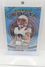 2024 Topps Finest - Debut Drake Maye #D-3 Sky Blue Refractor /150 (RC)