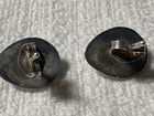 Vintage Navajo Sterling Silver Turquoise Bear Paw Shadowbox Stud Earrings 925 — photo 5