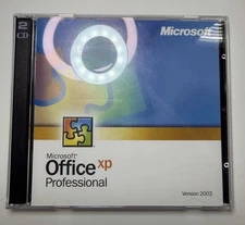 Microsoft Office XP Professional Version 2002 2-CD Set with Key Original Case 