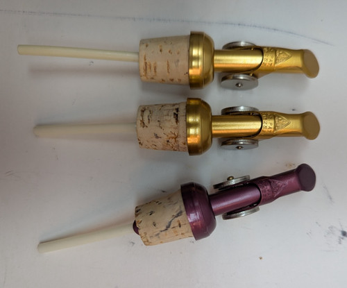 LOT OF 3 Weighted Metal Pour Spouts for Olive Oil Vinegar Bottle Pourer Cruet