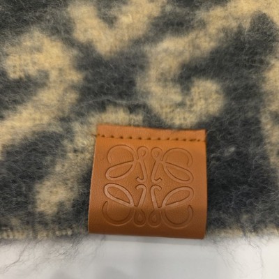 Loewe Anagram Fringed Logo Print scarf Alpaca and Wool jacquard blend