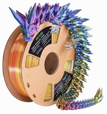 OVV3D 3D Printer Filament, PLA Filament 1.75mm, Three Tri-color Red Blue Yellow