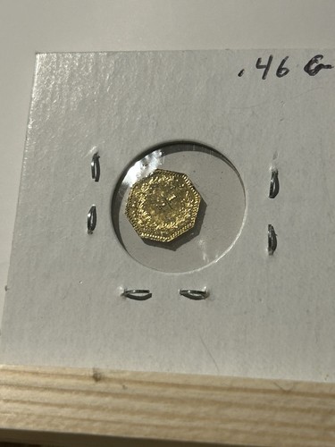 1881 Octagonal Indian Head CALIFORNIA GOLD TOKEN 1/2 .50 Dollar - Picture 2 of 2