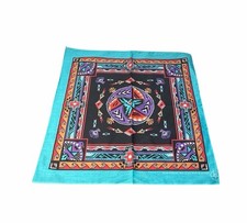 Vintage Wamcraft Bandana Southwest Aztec Teal Purple Black Rare Print USA Made