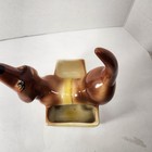 Vintage Ceramic Dachshund Planter Brown Wiener Dog Planter 1950s - 60s  8" — photo 6