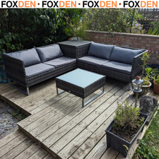 4pc Garden Rattan Wicker Outdoor Furniture Patio Corner Sofa & Table w/ Cushions