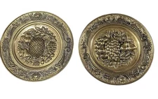 Luxurious Gold Charger Plates Set of 2 Antique Design 14" Dinnerware Table Decor