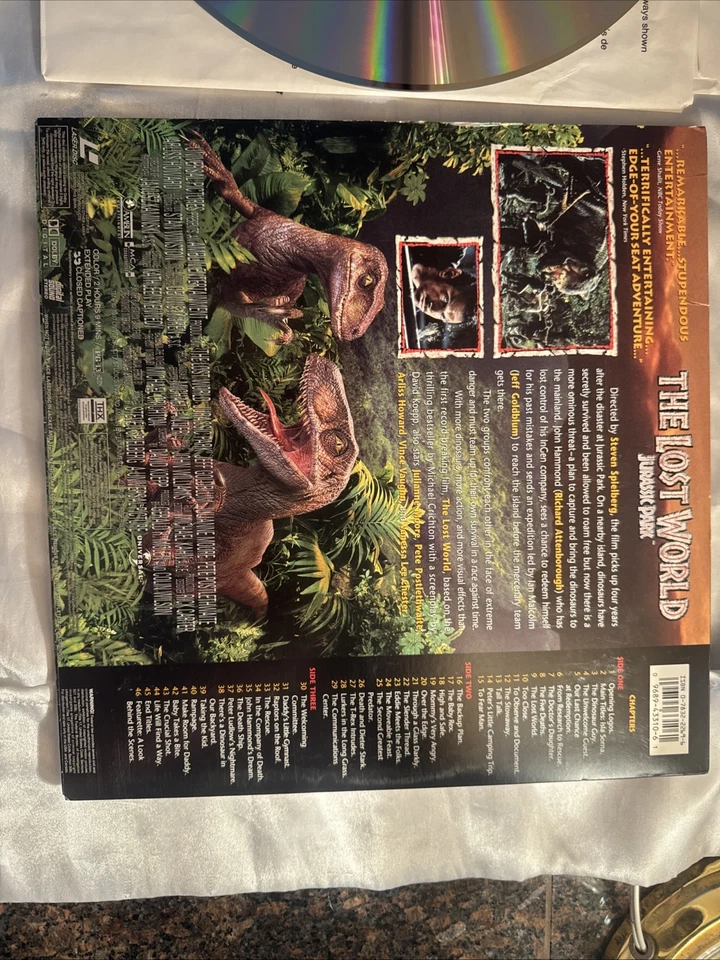 The Lost World Jurassic Park LaserDisc 2-Disc Set Widescreen THX 1997 Foto 3 de 3