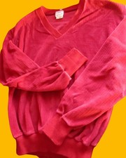 Vintage Jcpenney Boys Girls Red V-Neck Sweater Size L 14-16