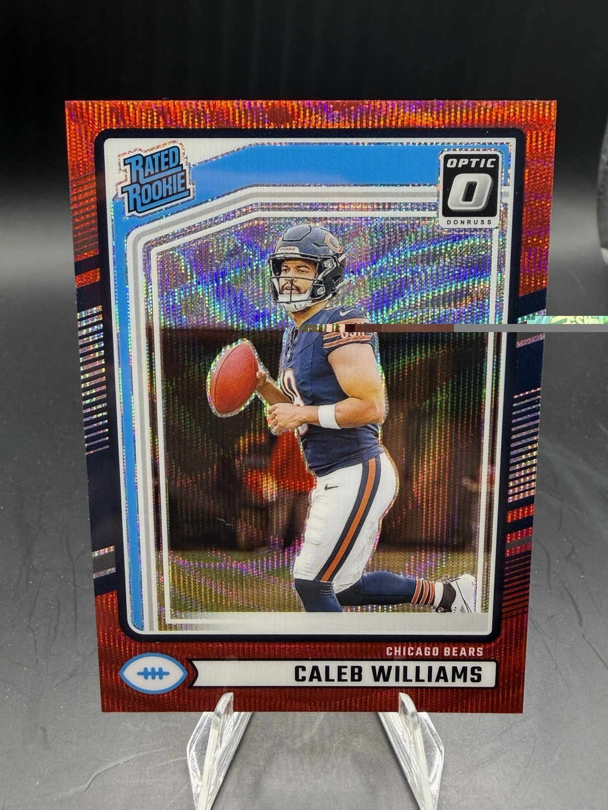 2024 Donruss - Rated Rookie Caleb Williams #327 Optic Preview Red Wave Prizm RC