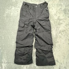 Columbia Snow Pants Kids Small 8 Black Omni-Tech Outgrown Insulated Cargo Ski