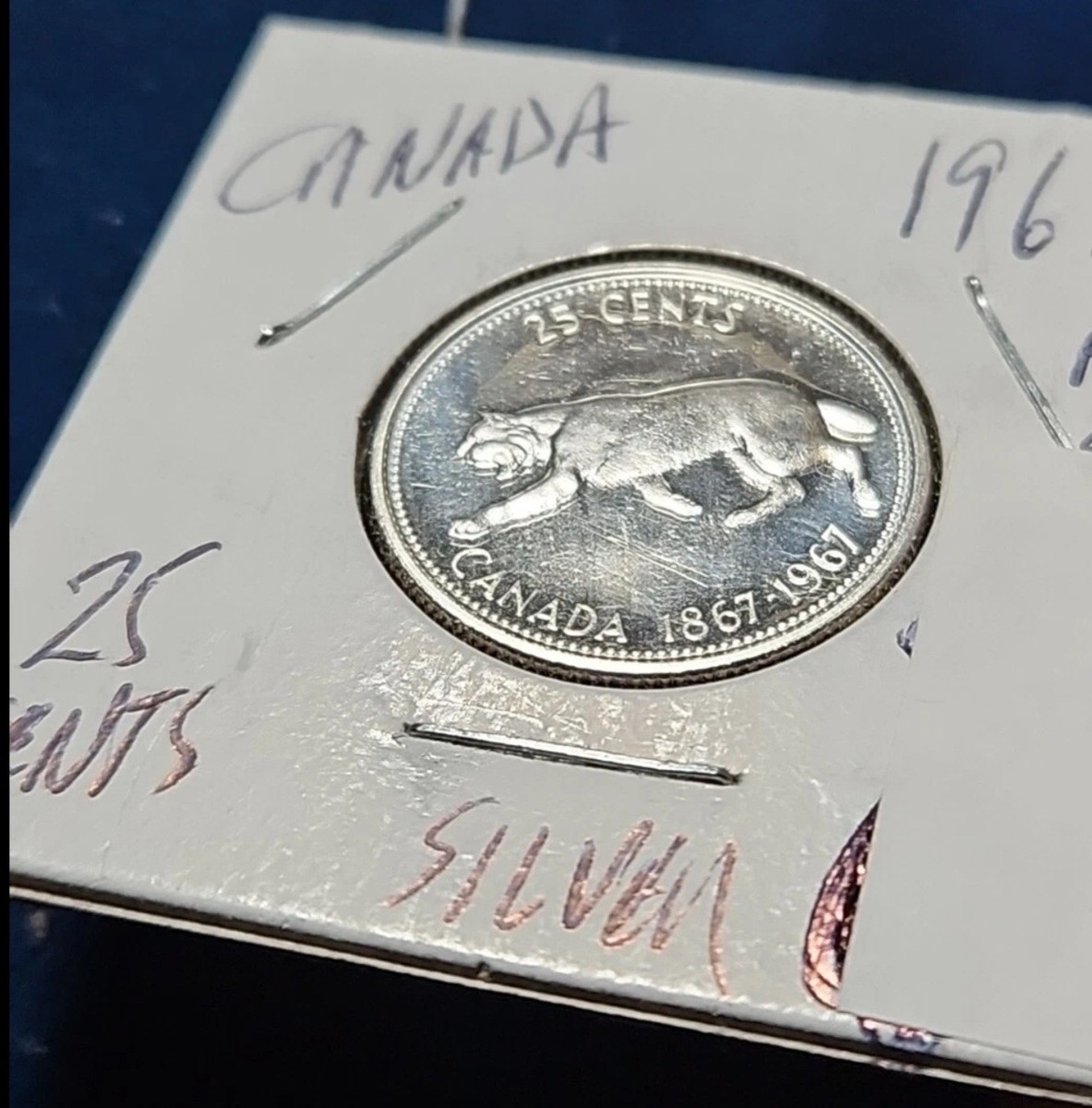 1967 Canadian Canada 25c Cent Quarter Dollar Coin 50% - 80% Silver