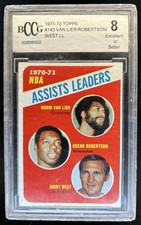 1971-72 Topps Norm Van Lier Oscar Robertson Jerry West #143 BCCG 8