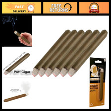 Realistic Puff Cigars 4.5" 6 Pack - Durable Smoke Props for Parties, Pranks