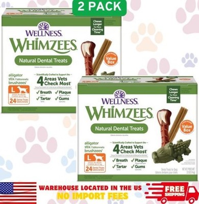 WHIMZEES Variety Value Box Large Dental Dog Treat, Grain Free, 2x24 Count