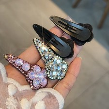 Floral Rhinestone Hair Clips for Women Dainty Flower Design with Secure Closure