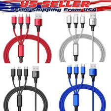 3 in 1 Fast Charging Cable Cell Phone Charger Cord For iPhone Type C Micro USB