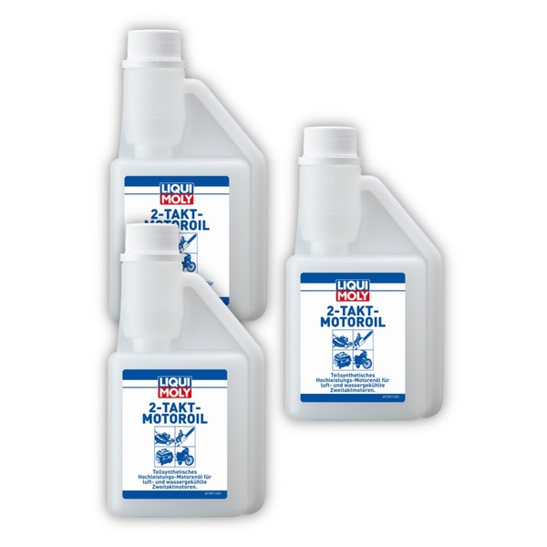 3X 2-Takt-Motoroil Liqui Moly 1051 MotoröL MotorenöL ÖL Selbstmischend 250Ml-image