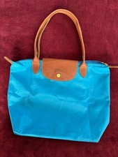 Longchamp Le Pliage Depose Damen Tragetasche Blau mit Ledergriffen faltbar