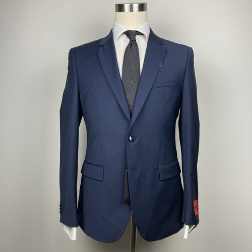 Hugo Boss Mens Modern fit Suit Jacket 38R Navy Solid Stretch