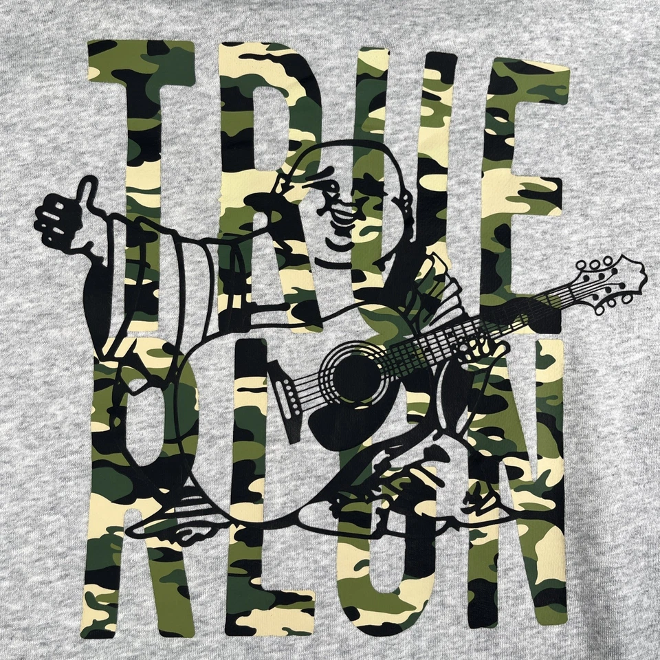 Sudadera con Capucha True Religion Buda Para Hombre L Clásica Cremallera Completa Estampado Gráfico Chaqueta Camuflada Foto 2 de 4