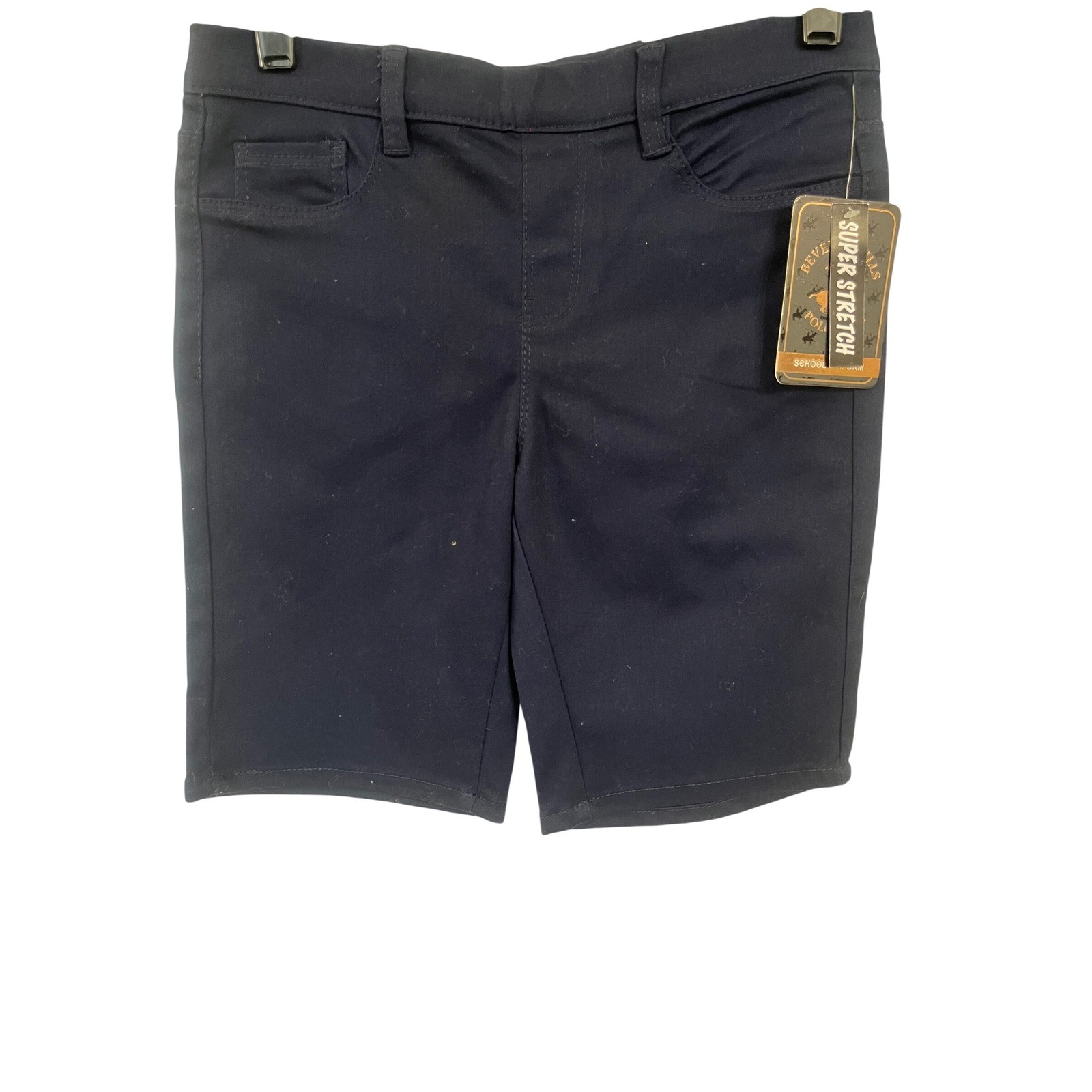 Beverly Hills Polo Club Boys Navy Blue School Uniform  Stretch Shorts Size 12