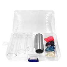 Guitar Slide Bar Steel/Glass Finger Slides Guitar Picks Set for Guitar Ukulele