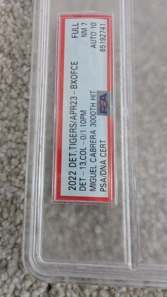 Miguel Cabrera Signed 3000 Hit Club Inscription Ticket PSA Detroit Tigers MLB - Image 3 of 4