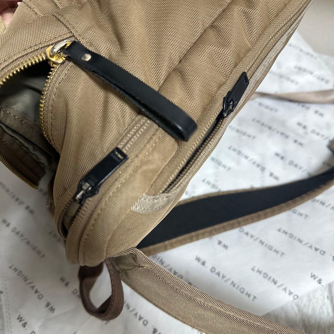 PORTER Beige Nylon Backpack Adjustable Straps Use… - image 8