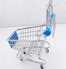 Mini Doll Sized Walmart Metal Shopping Cart Buggy Rolling Wheels Dollhouse Barbi